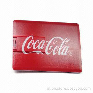 Card-style USB Flash Drives with Plug-and-play Function, Customized Logo Printing and Free Sample